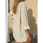 Oversized Button Down Shirts for Women Linen Shirt Long Sleeve Collared Blouses with Pocket Beach Vacation Outfit 2026