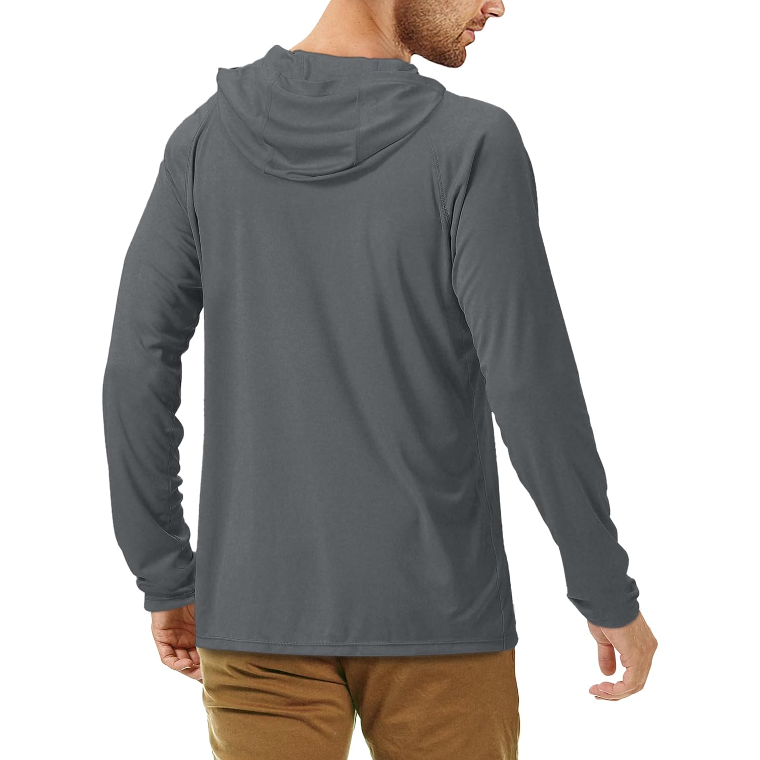 Roadbox Upf 50+ Fishing Shirts For Men, Long Sleeve Uv Sun Protection Hoodie, Outdoor Hiking Running Swimming Rash Guard