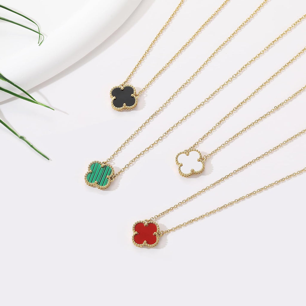 AIPPK Clover Pendant Necklace for Women 18K Gold Plated Four Leaf Clover Necklaces Lucky Simple Jewelry Gifts for Women