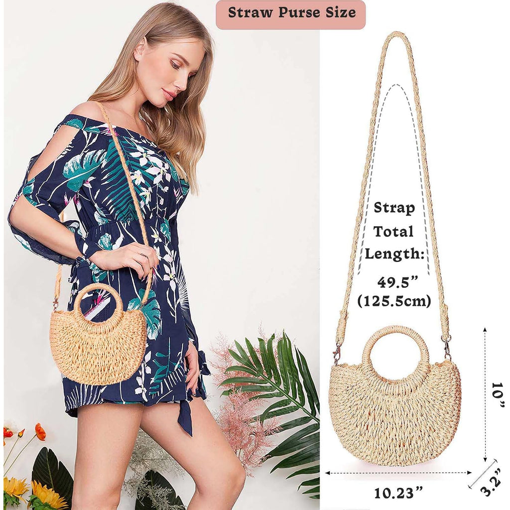 Straw Shoulder Bag For Women Woven Purse Beach Envelope Clutch Straws Wallet | Straw