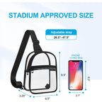 Clear Crossbody Bag For Stadium Events, Clear Purse For Women And Men For Concerts Sports Festivals