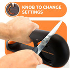 Orange Ninja 4-Stage Knife Sharpener & Serrated Knife Sharpener– Repairs, Sharpens & Polishes Blades With Ergonomic Non-Slip Grip