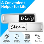 Dishwasher Magnet Clean Dirty Sign, Slide Strong Clean And Dirty Magnet Indicator For Dishwasher, Non-Scratch, Easy To Read, Self-Adhesive Stickers For Non-Magnetic Dishwasher, Refrigerator