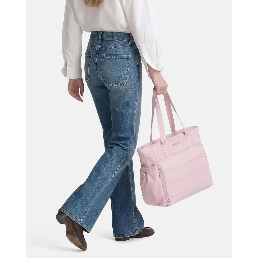 Nishel Travel Puffy Tote Bag For Women, Ultra-Lightweight Large Tote Purse For Office Day And A Short Weekend Getaway