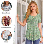 Womens Tunic Tops 2026 Short Sleeve Shirts Summer Casual Tee Comfy Blouses S-4XL