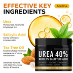Adellina Urea Cream 40 Percent for Feet Maximum Strength, Urea Foot Cream for Dry Cracked Heels Feet Knees Elbows, 40% Urea Foot Repair Lotion 5.3 OZ