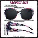 HOVEOX Polarized Fit Over Glasses Sunglasses for Women Prescription Sunglasses to Go Over Glasses UV400 Protection Black Floral-01