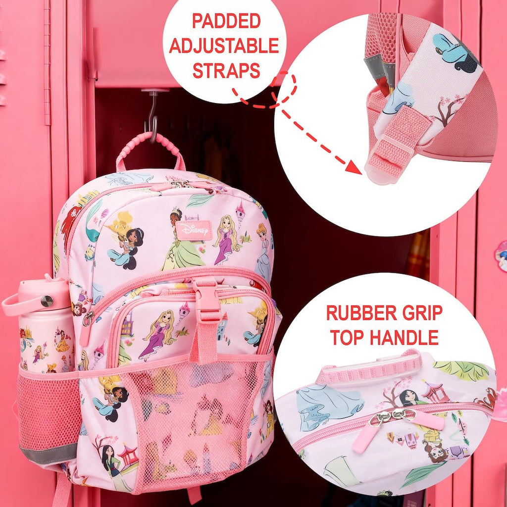 Bioworld 16" Backpack & Lunch Box Set With Stainless Steel Water Bottle For School And Travel