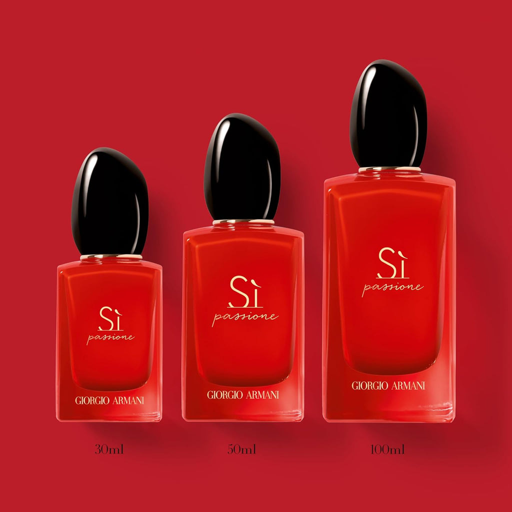 Armani Beauty - Sì Passione - Eau de Parfum - Vanilla Perfume for Women - Floral Citrus Fragrance - Blackcurrant Nectar, Damascena Rose, Black Tea Notes
