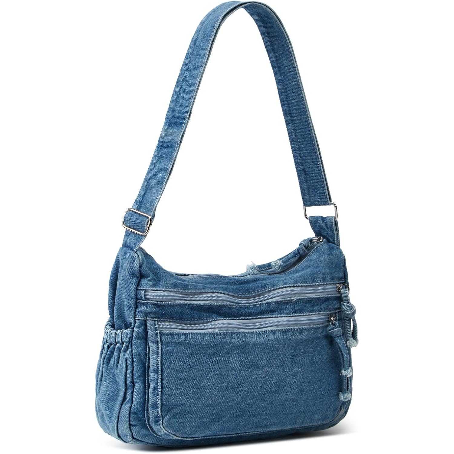 Women'S Retro Large Canvas Denim Shoulder Bag Denim Crossbody Handbags Casual Style Lightweight Tote Purse