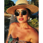 Polarized Sunglasses for Womens Men Trendy Square Hexagonal Flat Mirrored Sun Glasses UV Protection