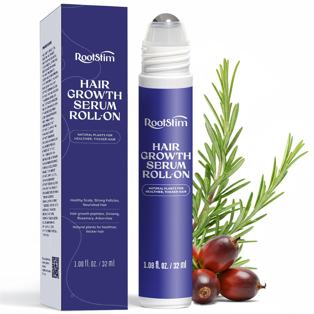 Hair Growth Serum Roll On With Rosemary, Caffeine & Biotin, Helps Support Fuller-Looking Hair, Clean Non-Greasy Scalp Serum For Thinning Hair 1.08 Fl Oz