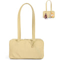 Fastfairy Slouchy Lightweight Bowler Bag: East-West Design With Charm Loop - Everyday Use Outings