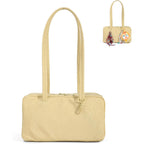 Fastfairy Slouchy Lightweight Bowler Bag: East-West Design With Charm Loop - Everyday Use Outings