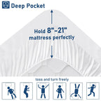 Bedluxury Queen Mattress Topper Extra Thick Pillowtop Mattress Pad Cover Cooling And Plush With 8-21 Inch Deep Pocket 3D Snow Down Alternative Fill