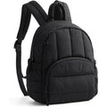 BAGSMART Mini Backpack for Women, Lightweight Puffer Small Backpack Purse, Quilted Casual Travel Daypack, Cute Water-Resistant Bookbag for Daily, Black