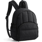 BAGSMART Mini Backpack for Women, Lightweight Puffer Small Backpack Purse, Quilted Casual Travel Daypack, Cute Water-Resistant Bookbag for Daily, Black