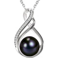 AAA+ 9mm Natural Black pearl necklace for women - Real pearl necklaces for women (18k gold platted 925 sterling Silver)
