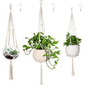 Mipon 3 Pack Macrame Plant Hangers, Hanging Planters For Indoor Plants | 3 Sizes (34"/41"/46") Handmade Cotton With Hooks, Boho Home Decor For Patio Balcony Living Room, Fits 5-10 Inch Pots