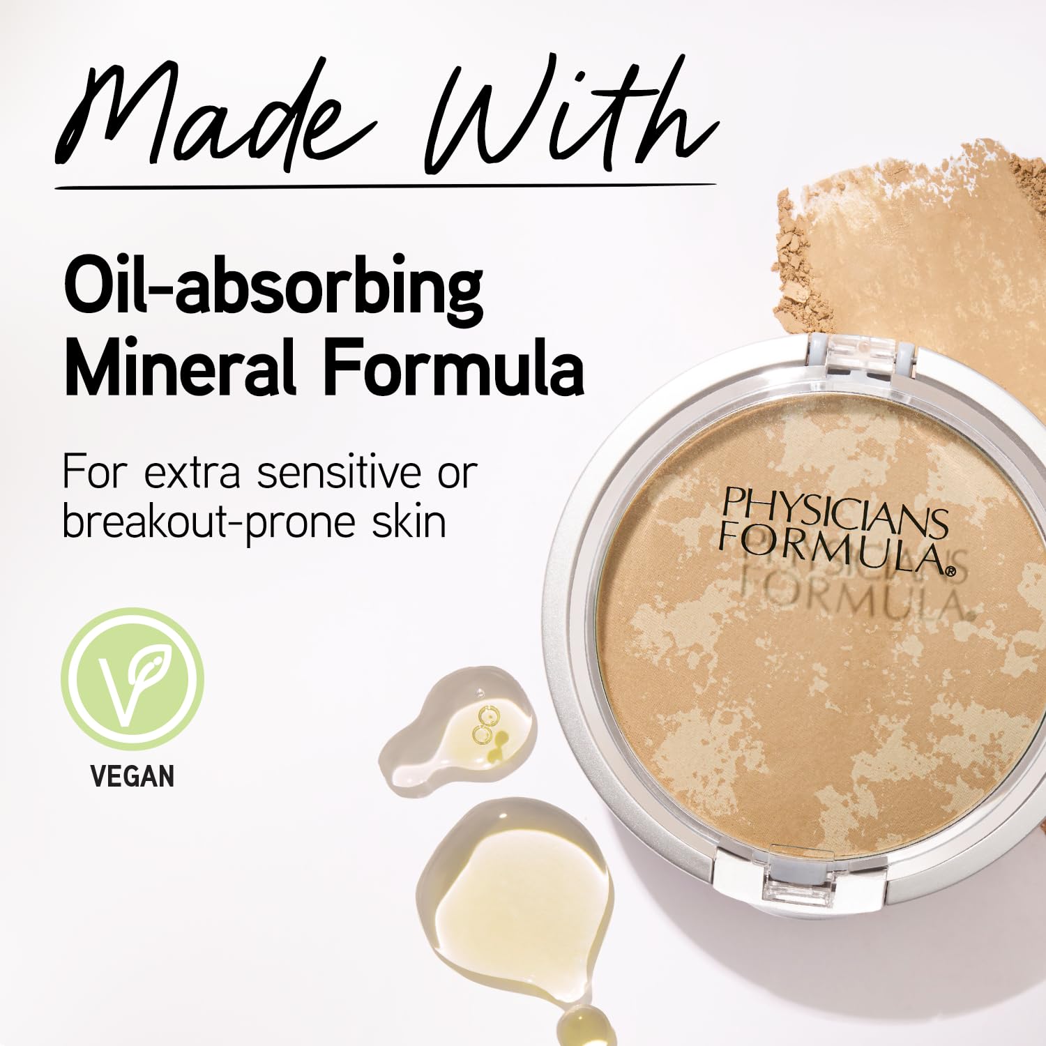 Physicians Formula Mineral Wear Talc-Free Face Powder, Light Coverage Mineral Makeup for Sensitive Skin – Buff Beige