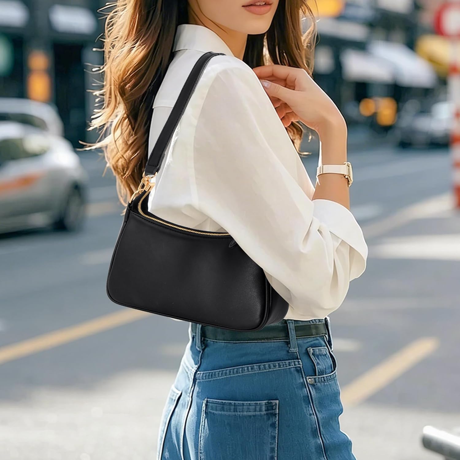 Purses For Women Shoulder Bag And Handbags,Small Leather Hobo Purse With Removable Straps | Cute, Retro