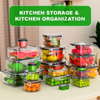 54 Pcs Food Storage Containers With Lids Airtight, (27 Containers &27 Lids) Reusable Bpa-Free Plastic Food Containers For Kitchen Organization, Leak Proof Freezer/Microwave Safe Meal Prep Lunch Boxes