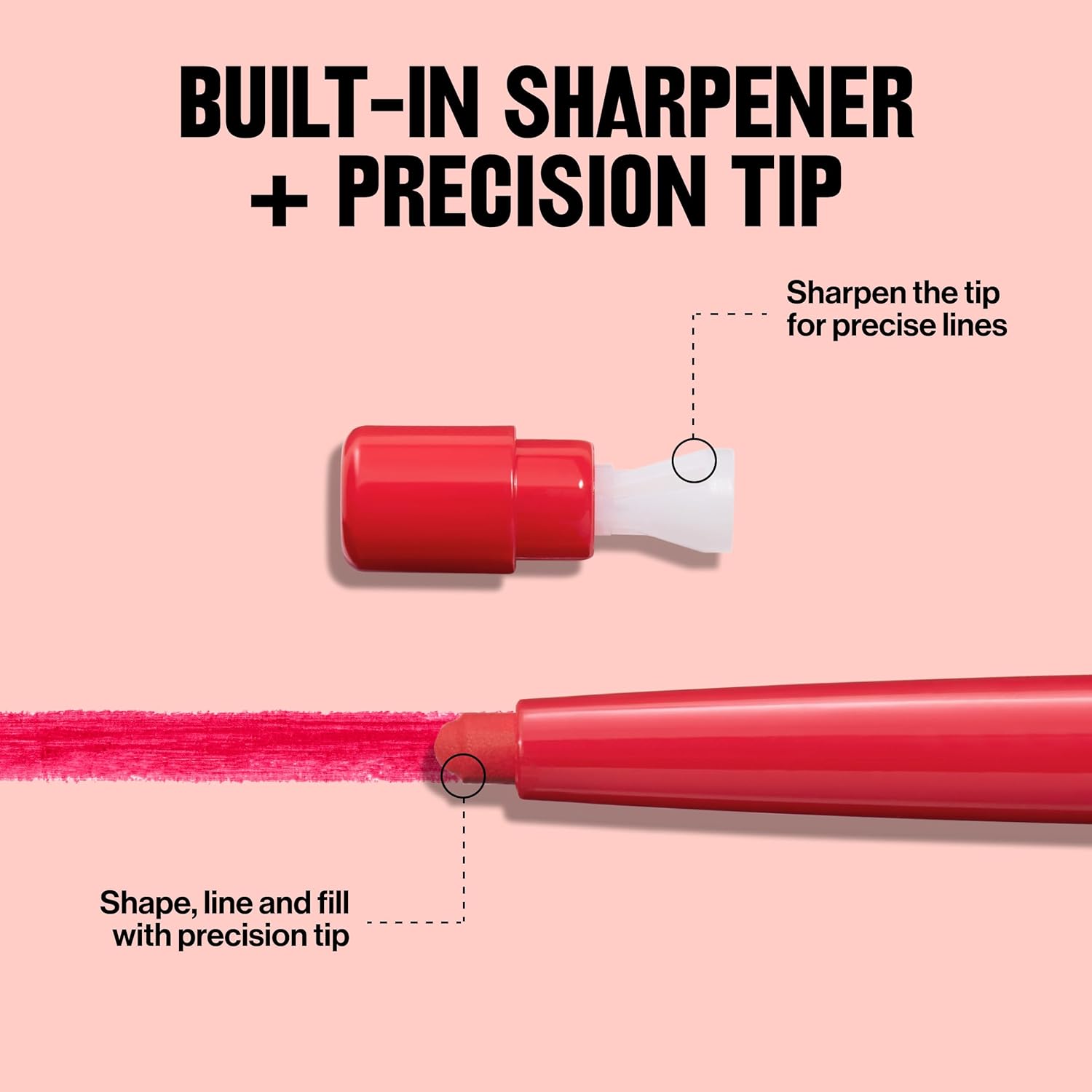 Revlon Colorstay Lip Liner Makeup with Built-in-Sharpener, Longwear Rich Colors, Smooth Application, 630 Nude, 0.01 oz