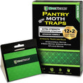 Maxguard Pantry Moth Traps (12 Pack +2 Free) With Extra Strength Pheromones | Non-Toxic Sticky Glue Trap For Food And Cupboard Moths In Your Kitchen | Trap And Kill Seed Grain Flour Meal Moths |