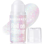Roll-On Holographic Body Glitter Gel For Women, Sparkle Chunky Glitter Makeup For Christmas New Year Festival Halloween Party Rave, Face Glitter Makeup For Face Body Hair Lips (Pastel)