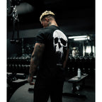 Gymreapers Skull Moisture Wicking T-Shirts For Men - Short Sleeve Workout Gym Shirts - Running Athletic Tees & Dry Fit Tshirt