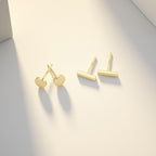 JIAYIQI Minimalist 925 Sterling Silver Stud Earrings Set, 14K Gold Plated Hypoallergenic Tiny Bar Dot Heart Star Studs for Women & Men
