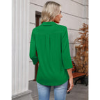 Lomon 3/4 Length Sleeve Womens Tops 2026 Spring Summer Collared Polo Shirts V Neck Casual Basic Polos Tees Shirt