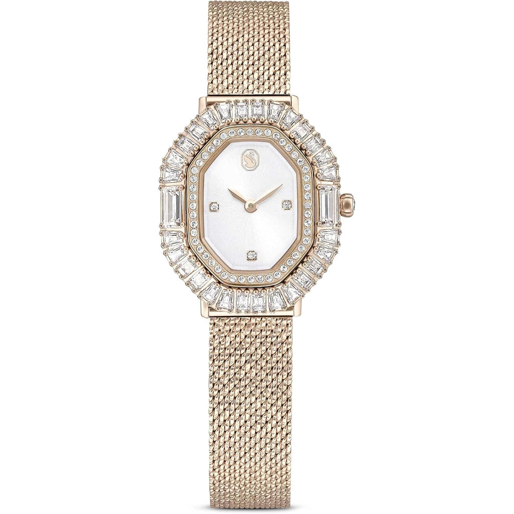 Swarovski Matrix Octagon Watch, Swiss Made, Clear Crystals, Gold-Tone, Stainless Steel Finishes
