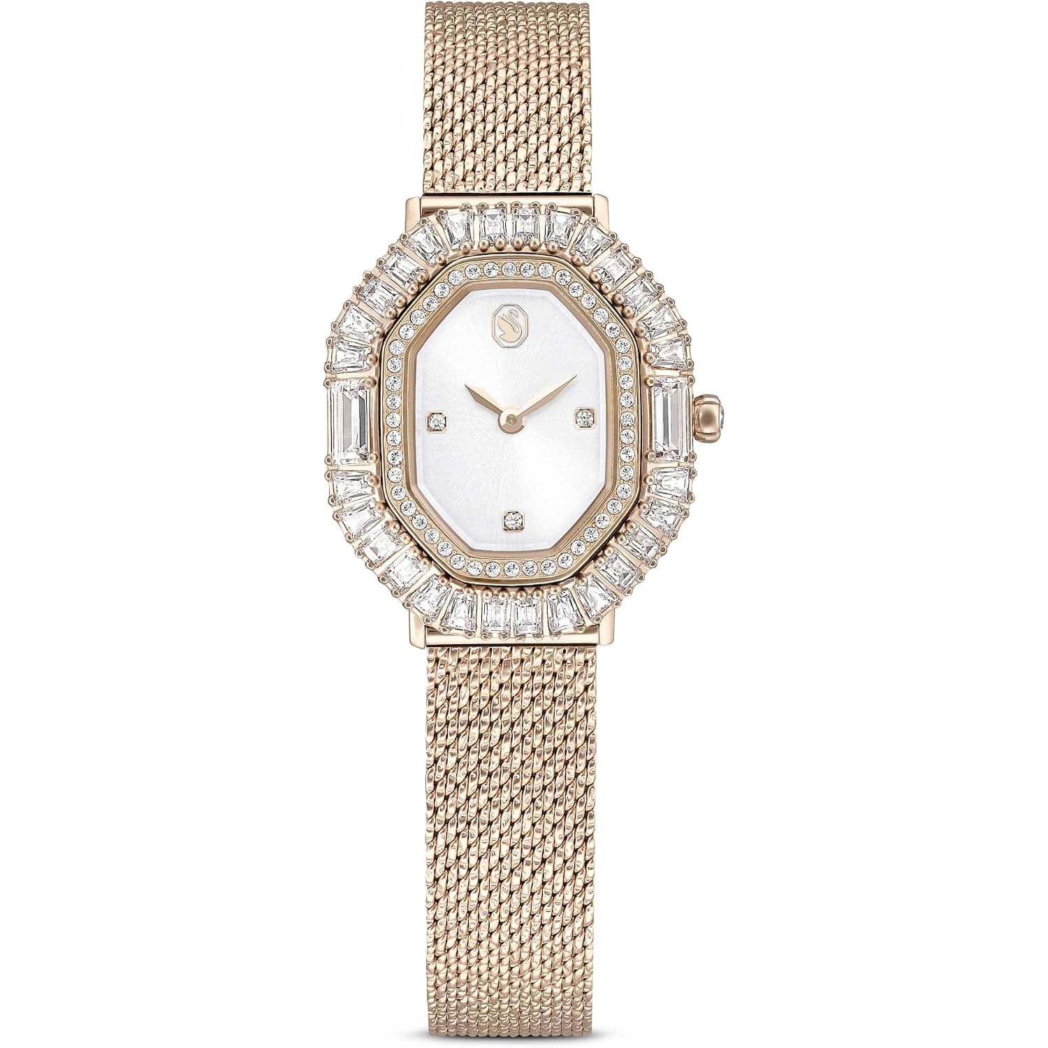 Swarovski Matrix Octagon Watch, Swiss Made, Clear Crystals, Gold-Tone, Stainless Steel Finishes