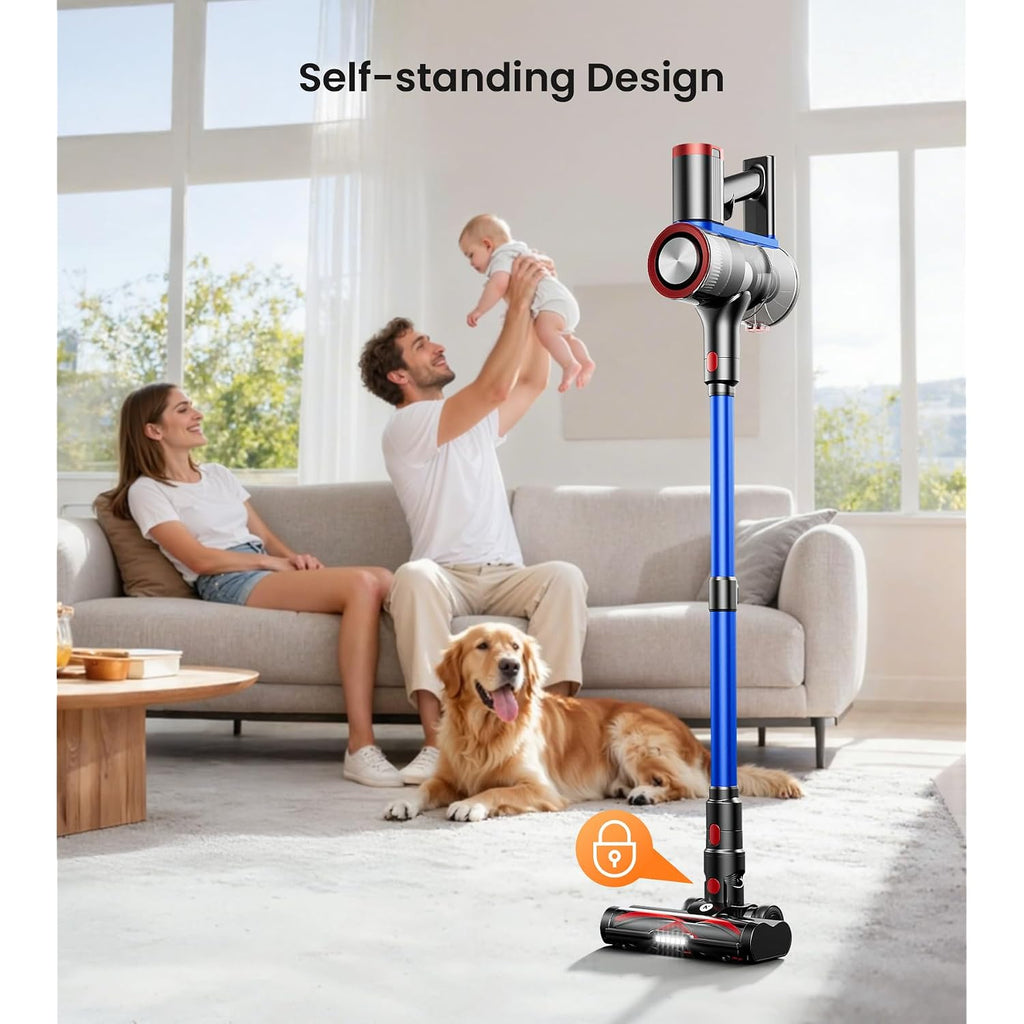 Nadaly Cordless Vacuum Cleaner, 550W 45Kpa 65Mins Vacuum Cleaners For Home, Stick Vacuum With Led Display, Anti-Tangle, Self-Standing, 8-In-1 Lightweight Vacuum For Hardwood Floor/Carpet/Pet Hair