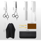 5.5'' Hair Cutting Scissors Set, Professional 440C Stainless Steel Barber Shears Kit With Cutting & Thinning Scissors, 9 Pcs Hairdressing Tools For Men Women Salon Home Use