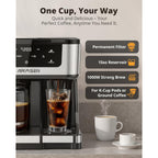 Airmsen 12-Cup Programmable Dual Coffee Maker – Single Serve Machine For K-Cup Pods & Ground, 1000W Fast Brew, Delay Start, 2H Keep Warm, Touchscreen, 60Oz Tank, Glass Carafe – Home & Office
