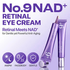 Numbuzin No.9 Nad+ Retinal Eye Cream For Eyes & Face With Peptides & Niacinamide, Gentle Retinal Yet Powerful Anti-Aging Care Fine Lines, Dark Circles & Pores, Korean Eye Cream, 0.67 Fl. Oz.