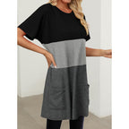 Womens Summer Tunic Tops for Leggings Casual Short Sleeve Long Shirts with Pockets