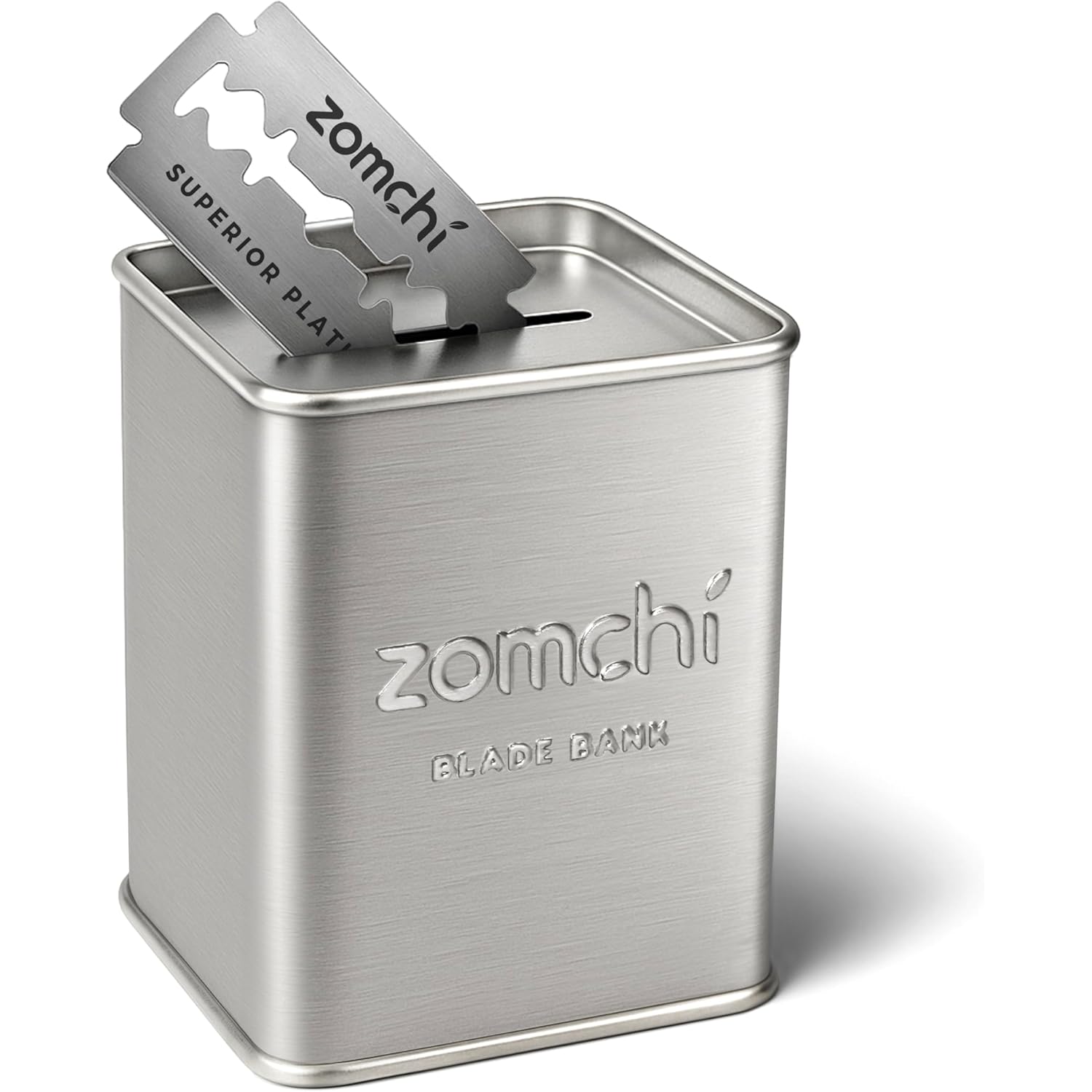 ZOMCHI Blade Disposal Container for Safety Razor Blade Storagement,Razor Blade Disposal Container (Silver)