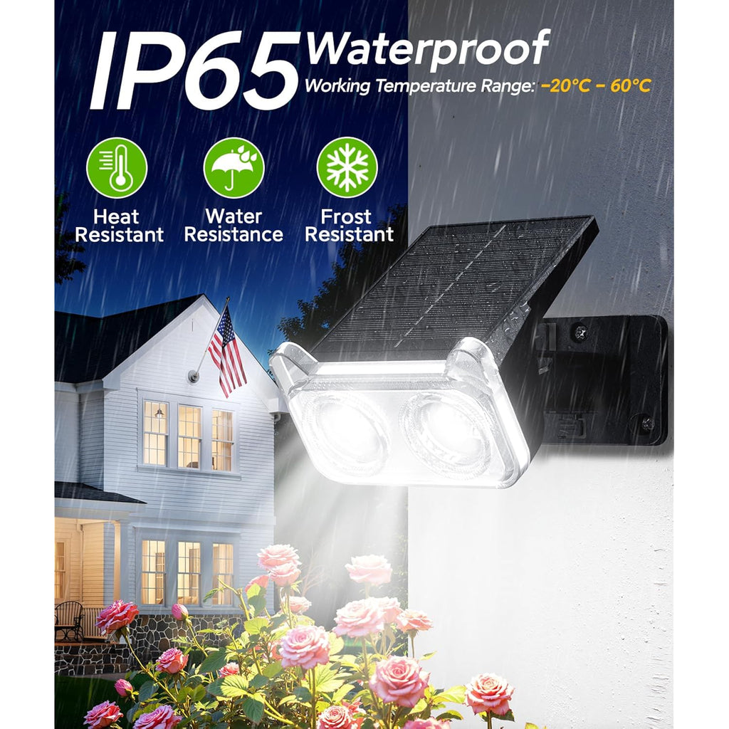 Letmy Solar Lights Outdoor Waterproof Ip65, 6 Pack Solar Spot Lights Outdoor With 14 Big Leds, 2-In-1 Wall Lights & 2 Modes Solar Powered Landscape Spotlights For Garage Pathway Yard Decor Garden Gift
