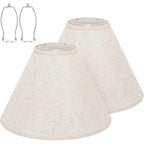 Empire Beige Linen Lamp Shades Set Of 2, 6X16X10.8 In Spider Fitter | Set Of 2 Empire Beige Lamp Shades,Easy Assembly,Soft Warm Light For Table And Floor Lamps In Living Rooms & Home Offices