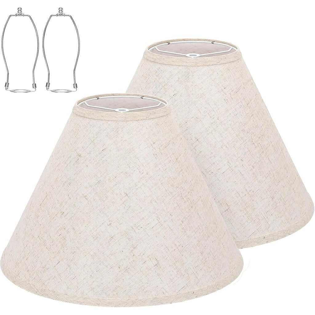 Empire Beige Linen Lamp Shades Set Of 2, 6X16X10.8 In Spider Fitter | Set Of 2 Empire Beige Lamp Shades,Easy Assembly,Soft Warm Light For Table And Floor Lamps In Living Rooms & Home Offices