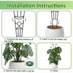 Monstera Plant Support - 32.6 Inch Tall Trellis With 2 Pack Plant Stakes For Your Large Climbing Monstera Deliciosa | Indoor Plant Climbing Frame For Potted Growth