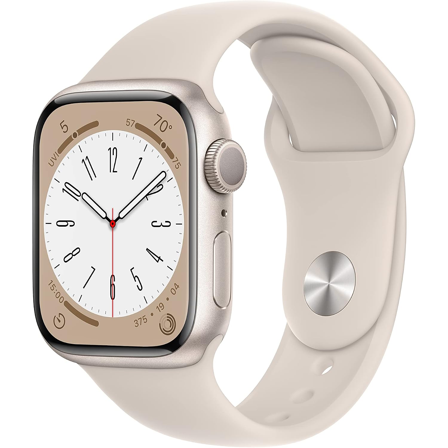 Apple Watch Series 8 [Gps, 41Mm] - Starlight Aluminum Case With Starlight Sport Band, S/M (Renewed)