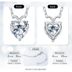 ForeverLove Heart Necklaces for Women, 4-2 Carats Heartshap Moissanite, Silver Pendant Jewelry, Anniversary Birthday Gifts for Wife, Girlfriend, Daughter, Mom