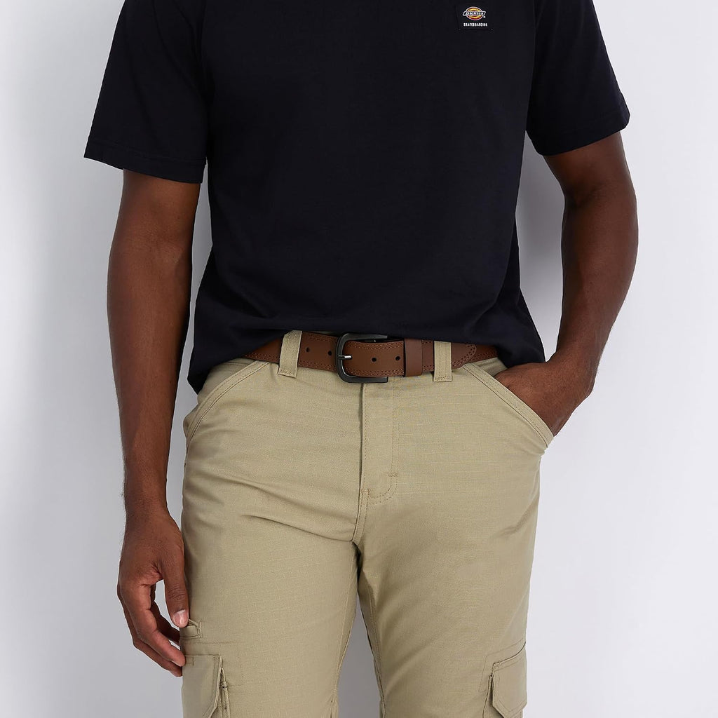 Dickies Mens Genuine Leather Belt – Durable Casual Style, Regular & Big And Tall Sizes