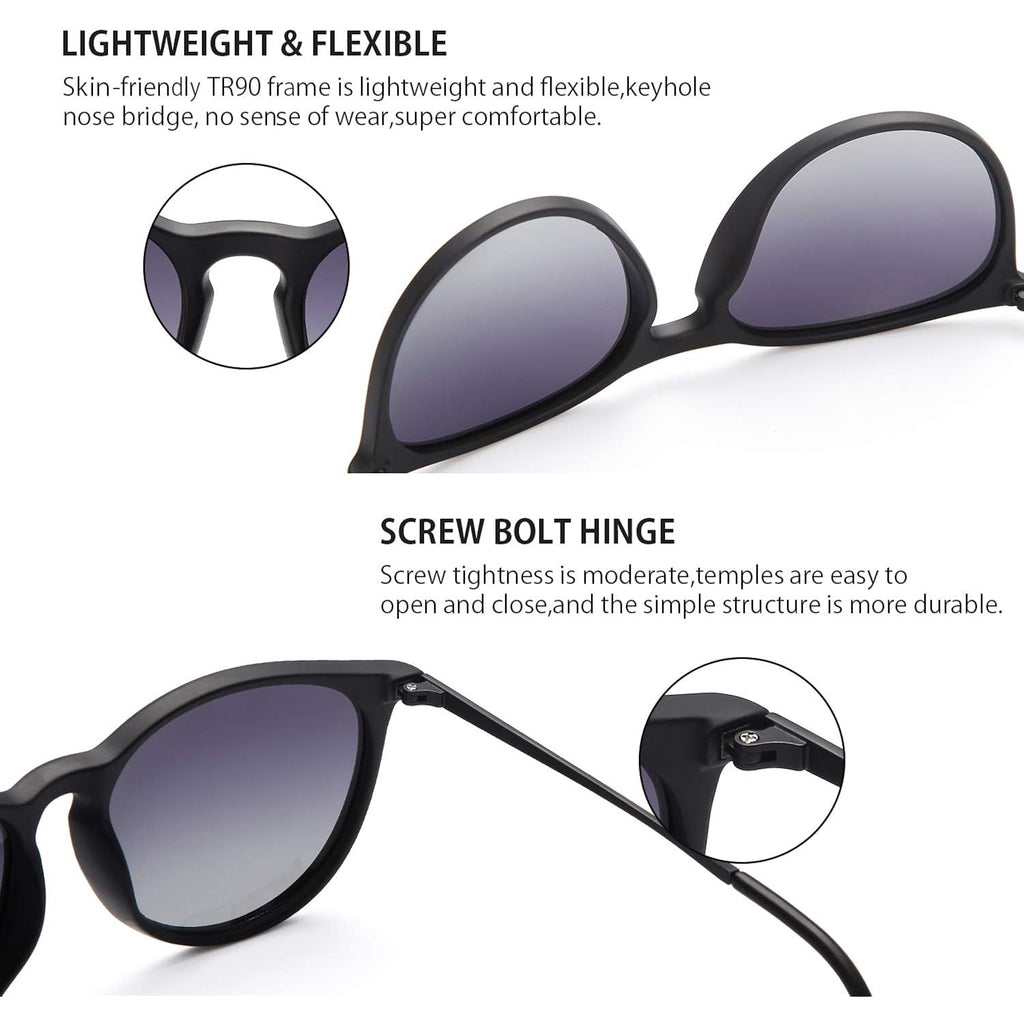 Chbp Sunglasses Womens Men Polarized Uv Protection Trendy Vintage Retro Round Mirrored Lens Sunglasses For Women