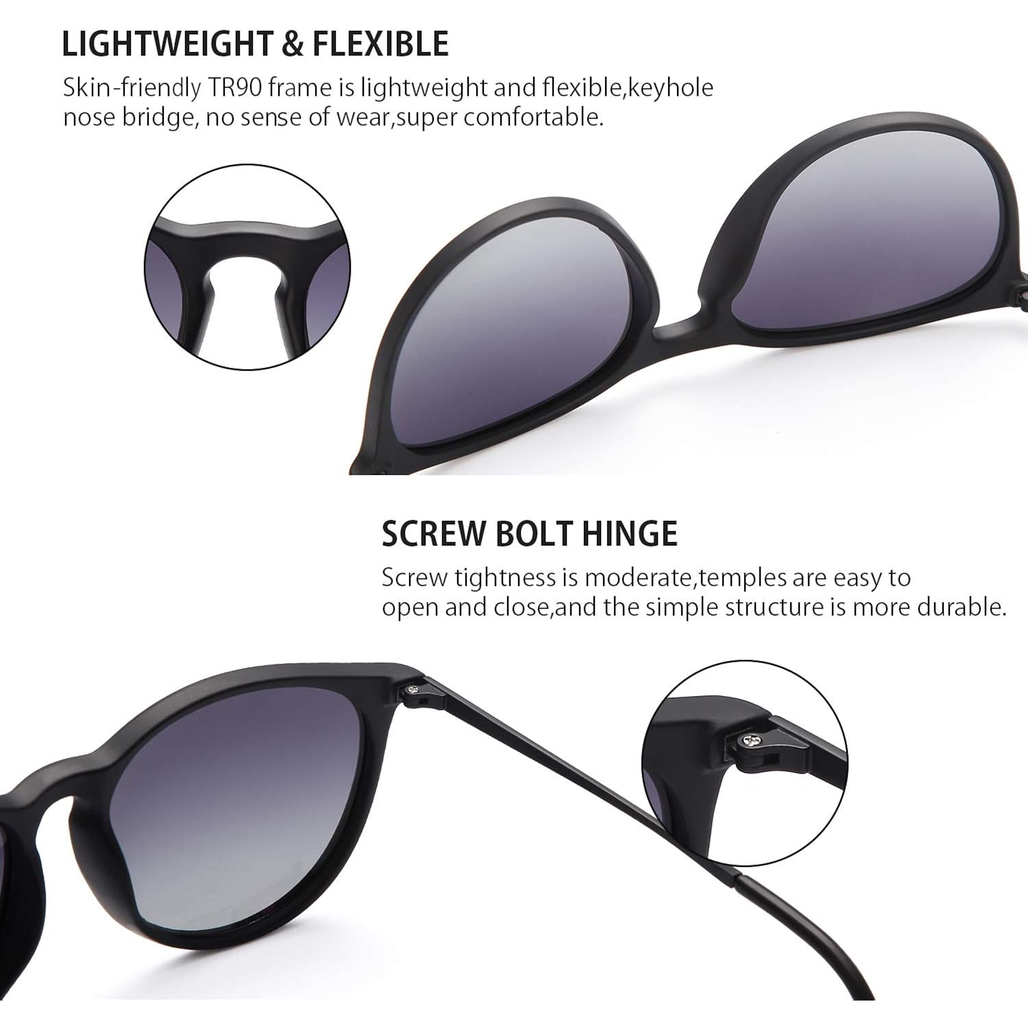 CHBP Sunglasses Womens Men Polarized UV Protection Trendy Vintage Retro Round Mirrored Lens Sunglasses For Women