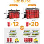 HOTOR Insulated Lunch Box for Men & Women - Leak-Proof Cooler Lunch Bag with 4 Pockets, Adjustable Strap, Ideal for Work, Picnic, Travel - Medium, Black, 10.2"×6.9"×8.5"